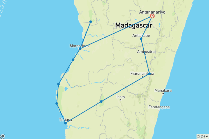 Mapa de Descubrimiento del Gran Anillo de Madagascar a medida, Salidas diarias