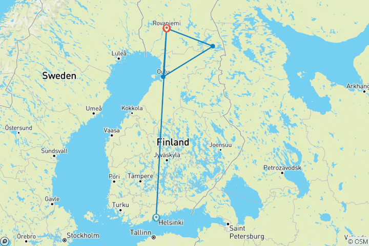 Kaart van Finland Handtekening: Middernachtzon bij Magische Vijver