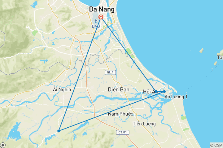 Kaart van Verbazingwekkend Da Nang en Hoi An 4 dagen 3 nachten