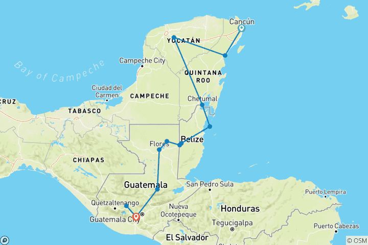 Map of Adventures in the Mayan empire