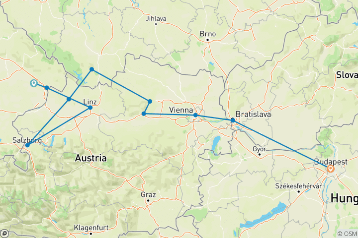 Map of Danube Dreams (Eastbound)