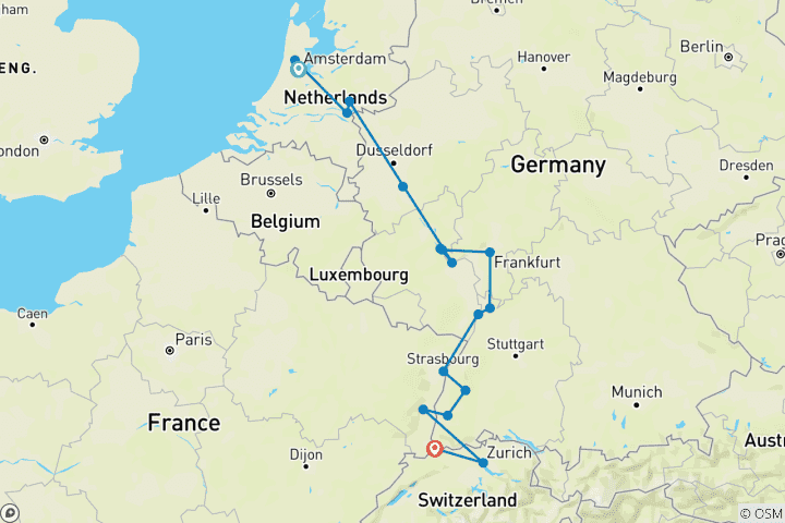 Map of Reflections on the Rhine (Southbound) 2026