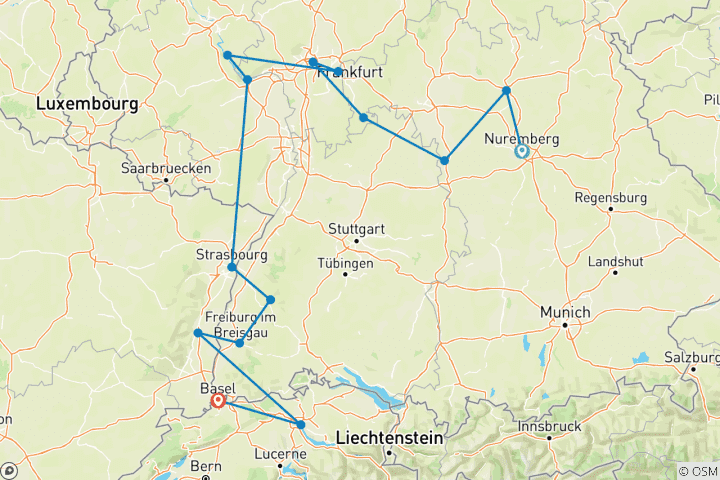 Mapa de Grandeza alemana para entusiastas de la cerveza - en dirección oeste