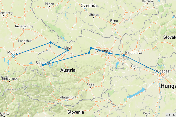 Karte von Donauträume für Musikliebhaber (Eastbound) 2026