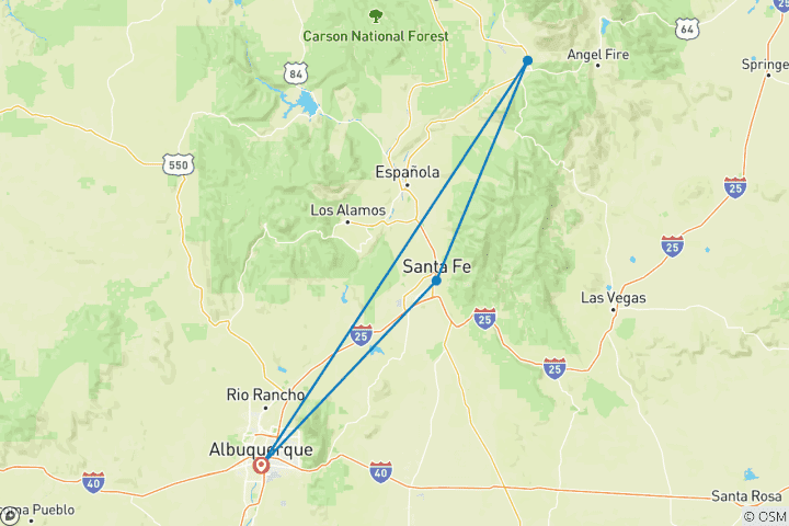 Map of Enchanted New Mexico 7 Days