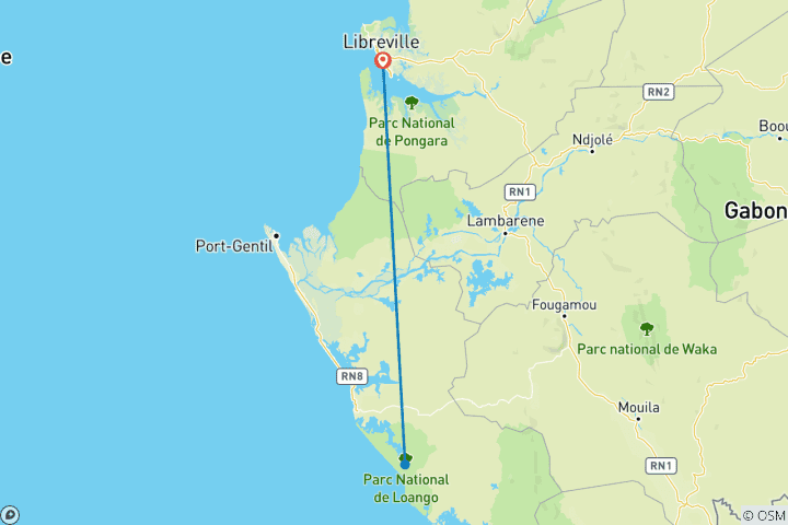 Carte du circuit Un voyage à travers la nature et la faune 6 jours/5 nuits