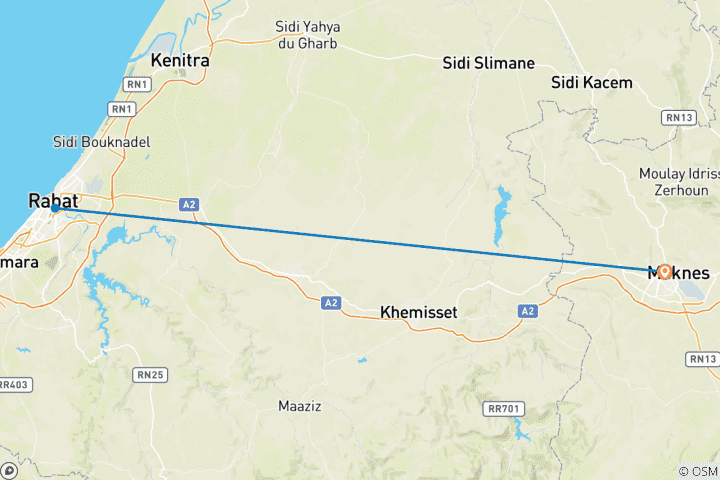 Mapa de Circuito de un día de Mequinez a Rabat(Privado)