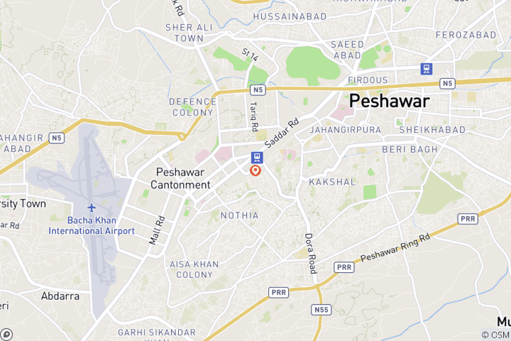 Mapa de Recorrido por el Paso de Khyber y la ciudad de Peshawar