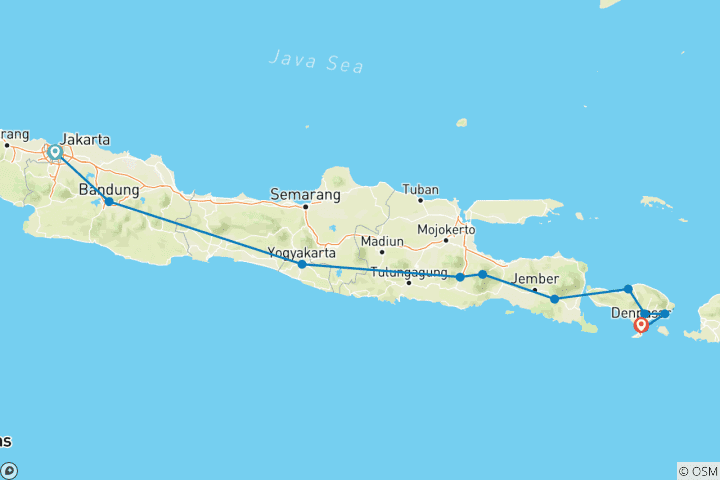 Map of Indonesia: The highlights of Java and Bali