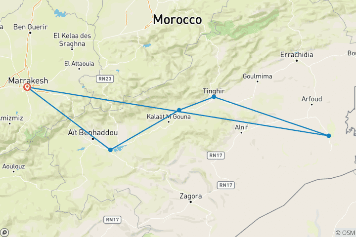 Karte von Marokko: Ausflug in die Sahara