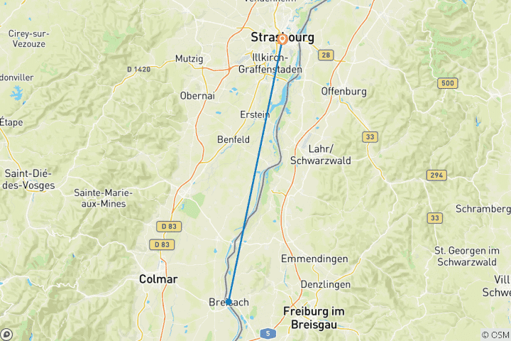 Map of New Year on the Wild Rhine (port-to-port cruise) - VICTOR HUGO