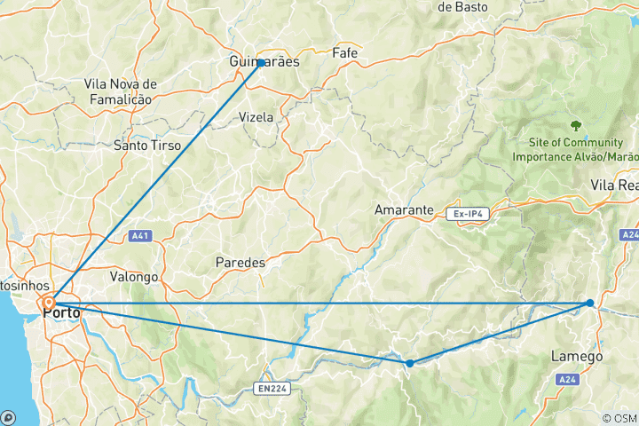 Map of Porto and the Douro Valley - MIGUEL TORGA