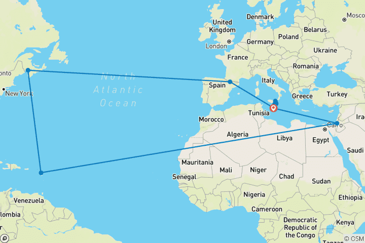 Map of The Best of the Mediterranean (port-to-port cruise):