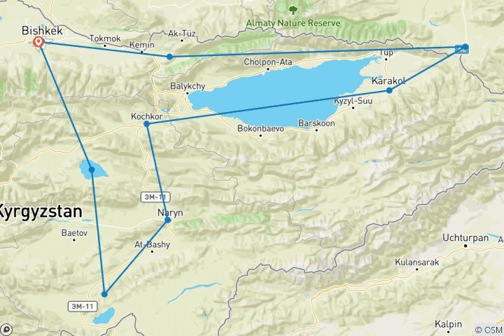 Map of Kyrgyzstan - The comprehensive Journey