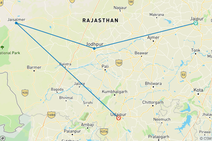 Map of The Royal Rajasthan Journey  : 8 Days!