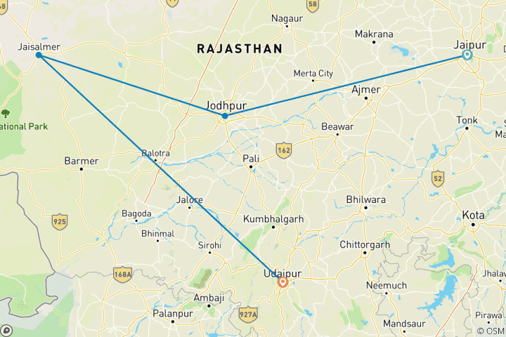 Map of The Royal Rajasthan Journey  : 8 Days!