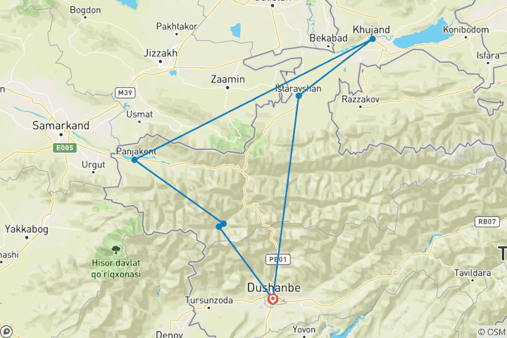 Map of Tajikistan Uncovered: 6 Days of Culture and Stunning Landscapes