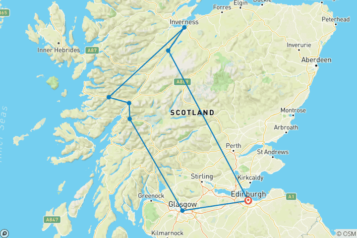 Map of Scotland Adventure: Hidden Highlands & Mystic Roadtrip