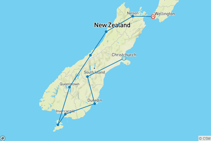 Carte du circuit Southern Spirit (Base, 2024/2025, Best Buys, 13 jours)