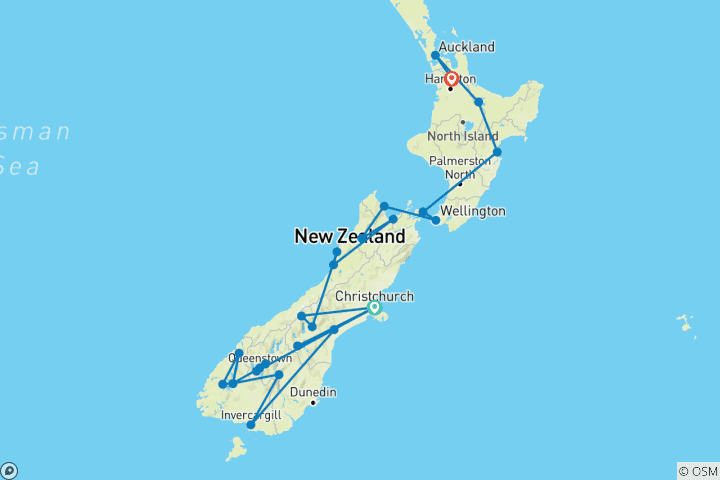 Map of Essence of New Zealand (Small Group, 2026/2027)