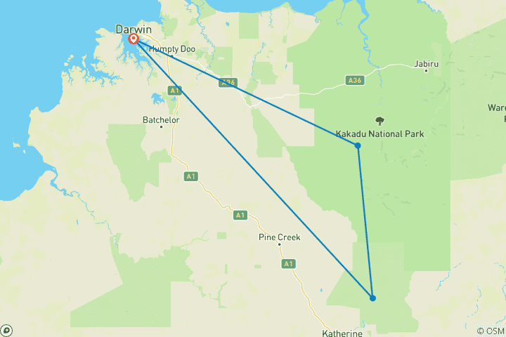 Carte du circuit Les anciens secrets de Kakadu