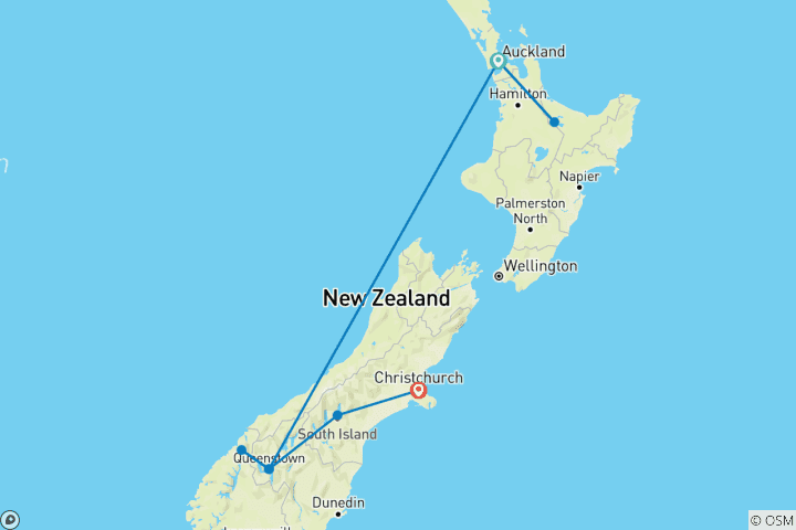 Map of Contrasts Of New Zealand (With Internal Air, 2026/2027, 10 Days)