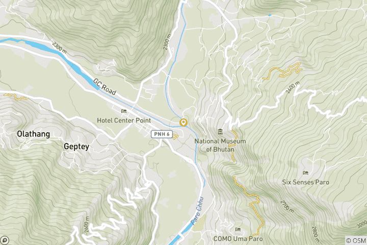 Carte du circuit Expérience accélérée au Bhoutan