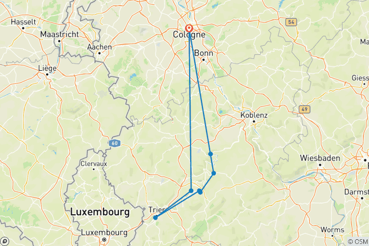 Map of Germany guided-Ebiketour | Moselle-River | 6 days