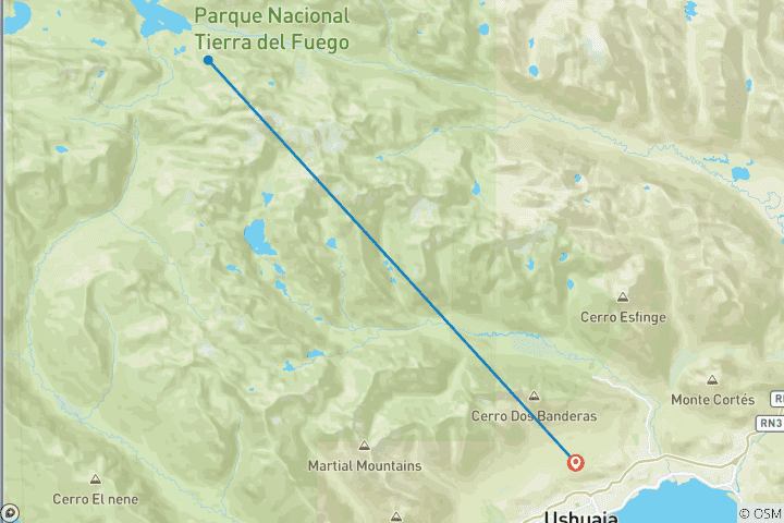 Karte von Argentinien: Ushuaia - 4 Tage