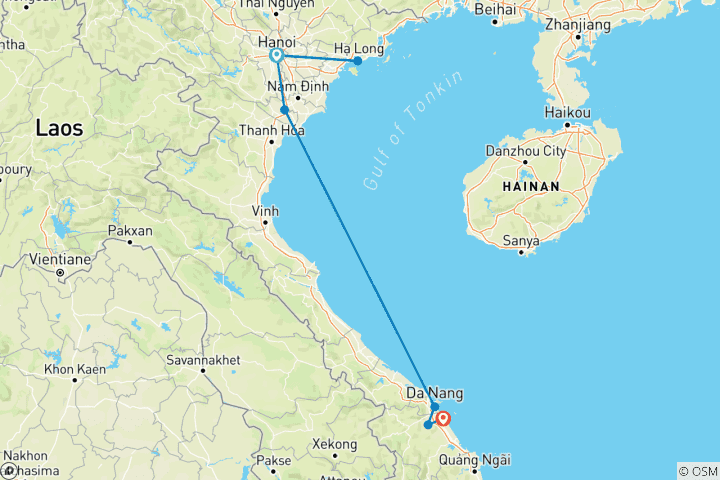 Mapa de Odisea panorámica de Vietnam: 9 días de experiencias