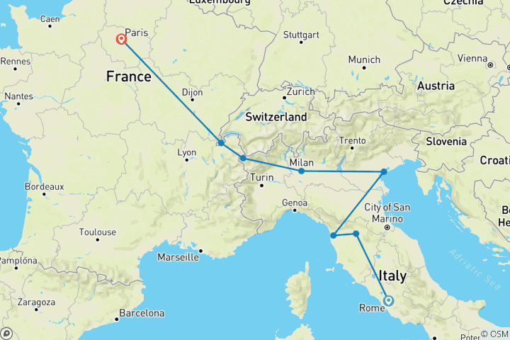 Map of From Rome to Paris