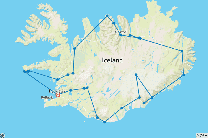 Map of Totally Iceland - 7 days