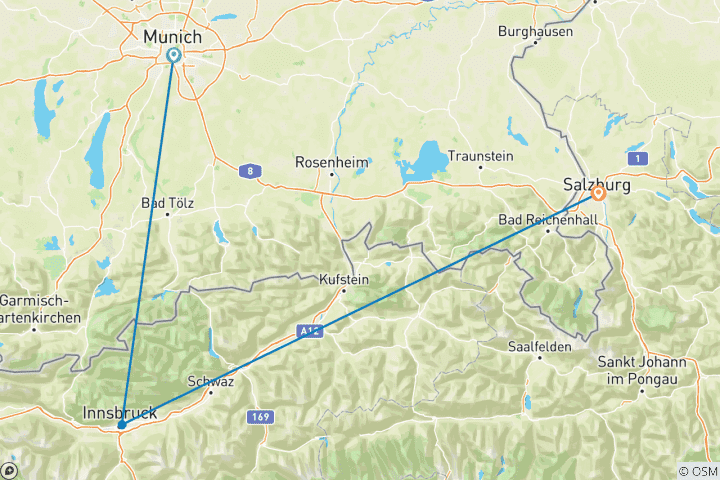 Map of Exploring the German and Swiss Alps: Covering Munich, Innsbruck and Salzburg