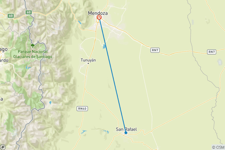 Carte du circuit Argentine - Mendoza :  Canyon d'Atuel, San Rafael et Villavicencio - 4 jours