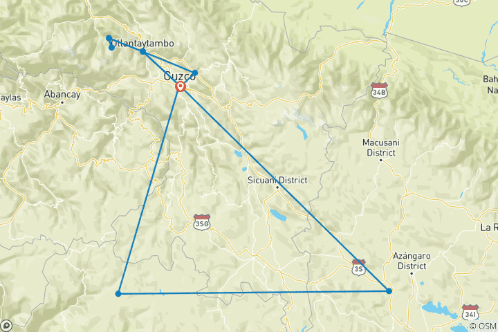 Map of Inca Trail Express (28 destinations)