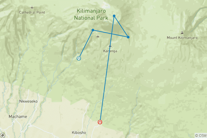 Map of The Express Route: Conquering Kilimanjaro's Umbwe in Just Three Days