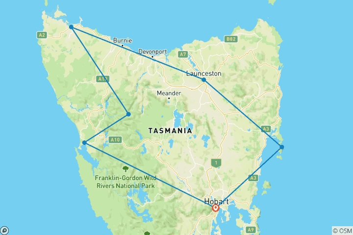 Map of Ultimate Tasmania 2025-2026