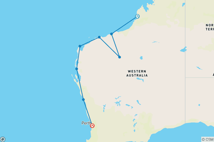 Map of Pilbara, Broome & Monkey Mia