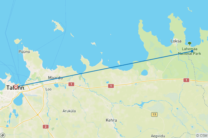 Map of Bear trails & berry feast in the wild north of Estonia