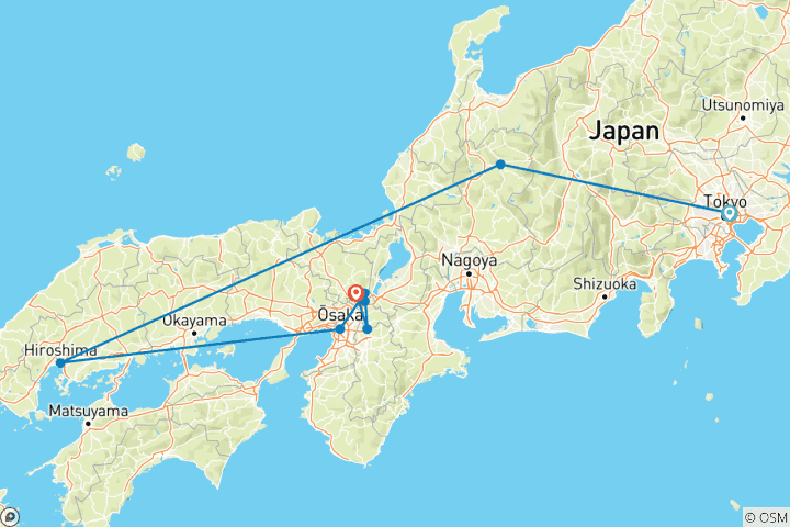 Map of Japan Family Tour