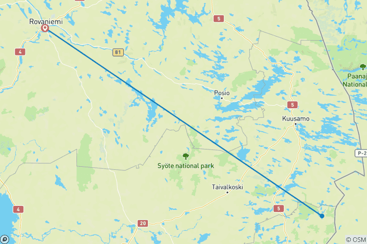 Karte von Finnisch Lappland: Ein Winter für die ganze Familie