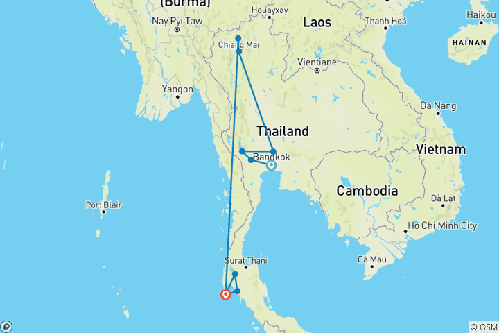 Map of Best of Thailand Family Holiday