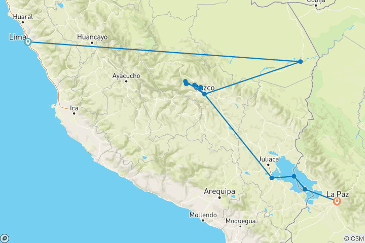 Karte von Lima nach La Paz 2025 - 14 Tage