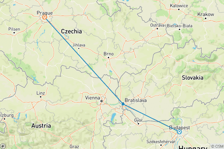 Carte du circuit Capitales de l'Est