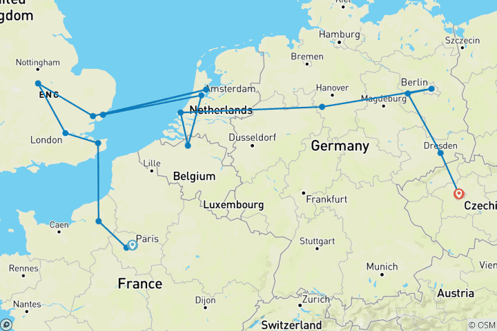 Mapa de Cuento de hadas continental (17 destinations)