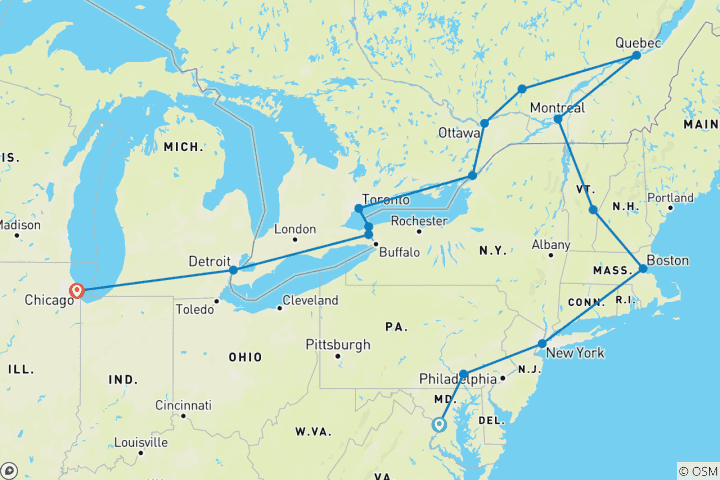 Map of Eastern Round ends Chicago