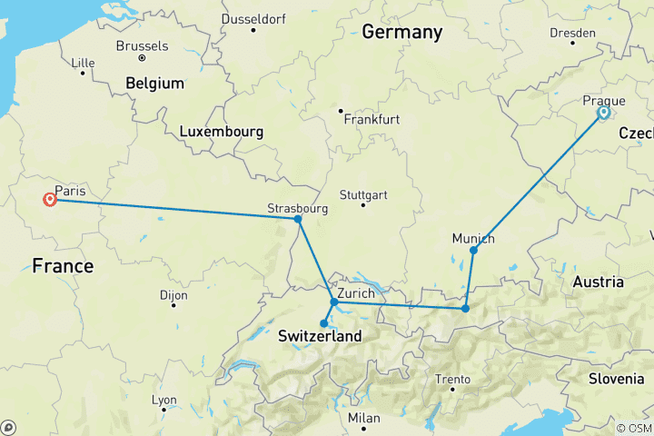 Karte von Ikonische Städte (einschließlich Straßburg)