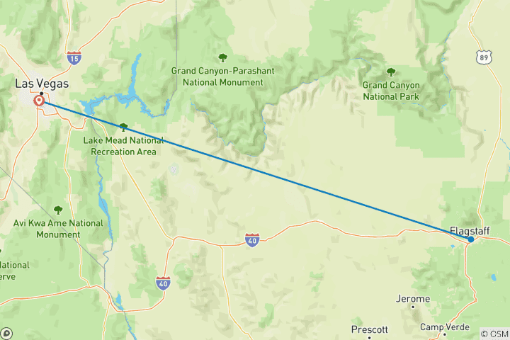 Mapa de Excursión al Gran Cañón