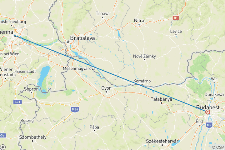 Carte du circuit Vienne et Budapest