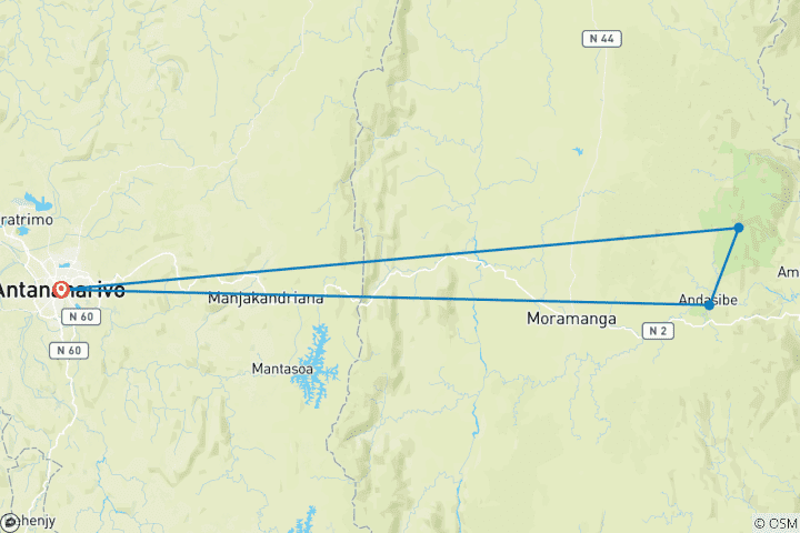 Karte von Lemuren-Treffen im Andasibe-Mantadia-Nationalpark